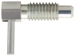 Vlier - 1/2-13, 0.85" Thread Length, 0.31" Plunger Diam, 0.5 Lb Init to 2 Lb Final End Force, Stainless Steel Locking L Handle Plunger - 1-1/2" Body Length, 1" Length Under Head, Locking Element, 0.4" Plunger Projection - Apex Tool & Supply