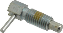 Vlier - 5/8-11, 1.07" Thread Length, 0.38" Plunger Diam, 0.75 Lb Init to 2.5 Lb Final End Force, Steel Locking L Handle Plunger - 1.88" Body Length, 1-1/4" Length Under Head, Locking Element, 1/2" Plunger Projection - Apex Tool & Supply