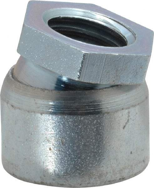 Vlier - 5/8-11, 11/16" Pad Diam, Uncoated Bottom, Steel Toggle Pad - 7/16 Depth, 1" OAL, 7/8" Width Across Flats, Zinc Plated Gold Chromate, 15° Swivel Angle - Apex Tool & Supply