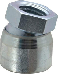 Vlier - 1-8, 1-5/8" Pad Diam, Uncoated Bottom, Steel Toggle Pad - 13/16 Depth, 1-53/64" OAL, 1-3/8" Width Across Flats, Zinc Plated Gold Chromate, 15° Swivel Angle - Apex Tool & Supply