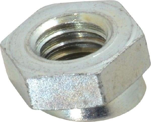 Vlier - 3/8-16, 3/4" Pad Diam, Uncoated Bottom, Steel Toggle Pad - 3/8 Depth, 3/16" OAL, 5/8" Width Across Flats, Zinc Plated Gold Chromate, 15° Swivel Angle - Apex Tool & Supply