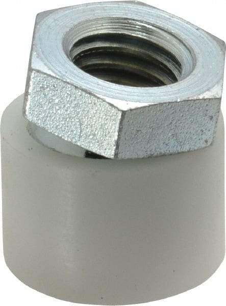 Vlier - 1/2-13, 7/8" Pad Diam, Uncoated Bottom, Steel Toggle Pad - 7/16 Depth, 15/16" OAL, 3/4" Width Across Flats, Zinc Plated Gold Chromate, 15° Swivel Angle - Apex Tool & Supply