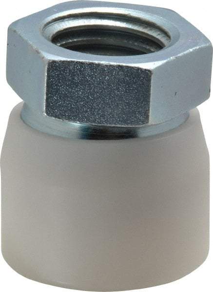 Vlier - 1-8, 1-5/8" Pad Diam, Uncoated Bottom, Steel Toggle Pad - 13/16 Depth, 1-53/64" OAL, 1-3/8" Width Across Flats, Zinc Plated Gold Chromate, 15° Swivel Angle - Apex Tool & Supply
