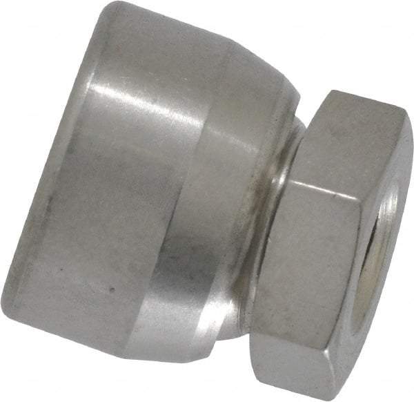 Vlier - 1/4-20, 5/8" Pad Diam, Uncoated Bottom, Stainless Steel Toggle Pad - 5/16 Depth, 5/8" OAL, 1/2" Width Across Flats, 15° Swivel Angle - Apex Tool & Supply