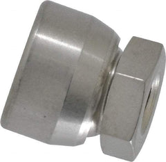 Vlier - 1/4-20, 5/8" Pad Diam, Uncoated Bottom, Stainless Steel Toggle Pad - 5/16 Depth, 5/8" OAL, 1/2" Width Across Flats, 15° Swivel Angle - Apex Tool & Supply