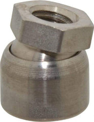 Vlier - 3/8-16, 3/4" Pad Diam, Uncoated Bottom, Stainless Steel Toggle Pad - 3/8 Depth, 3/16" OAL, 5/8" Width Across Flats, 15° Swivel Angle - Apex Tool & Supply