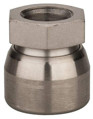Vlier - 1/2-13, 7/8" Pad Diam, Uncoated Bottom, Stainless Steel Toggle Pad - 7/16 Depth, 15/16" OAL, 3/4" Width Across Flats, 15° Swivel Angle - Apex Tool & Supply