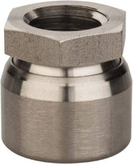 Vlier - 5/8-11, 11/16" Pad Diam, Uncoated Bottom, Stainless Steel Toggle Pad - 7/16 Depth, 1" OAL, 7/8" Width Across Flats, 15° Swivel Angle - Apex Tool & Supply