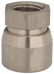 Vlier - 1-8, 1-5/8" Pad Diam, Uncoated Bottom, Stainless Steel Toggle Pad - 13/16 Depth, 1-53/64" OAL, 1-3/8" Width Across Flats, 15° Swivel Angle - Apex Tool & Supply