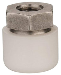 Vlier - 5/16-18, 11/16" Pad Diam, Uncoated Bottom, Stainless Steel Toggle Pad - 3/8 Depth, 3/4" OAL, 9/16" Width Across Flats, 15° Swivel Angle - Apex Tool & Supply