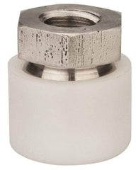 Vlier - 3/8-16, 3/4" Pad Diam, Uncoated Bottom, Stainless Steel Toggle Pad - 3/8 Depth, 3/16" OAL, 5/8" Width Across Flats, 15° Swivel Angle - Apex Tool & Supply