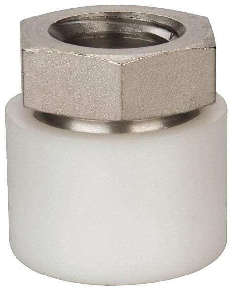 Vlier - 1/2-13, 7/8" Pad Diam, Uncoated Bottom, Stainless Steel Toggle Pad - 7/16 Depth, 15/16" OAL, 3/4" Width Across Flats, 15° Swivel Angle - Apex Tool & Supply