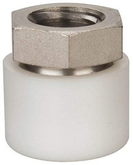 Vlier - 1/2-13, 7/8" Pad Diam, Uncoated Bottom, Stainless Steel Toggle Pad - 7/16 Depth, 15/16" OAL, 3/4" Width Across Flats, 15° Swivel Angle - Apex Tool & Supply