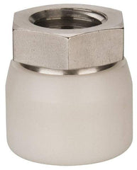 Vlier - 3/4-10, 1-1/4" Pad Diam, Uncoated Bottom, Stainless Steel Toggle Pad - 5/8 Depth, 1-11/32" OAL, 1-1/16" Width Across Flats, 15° Swivel Angle - Apex Tool & Supply