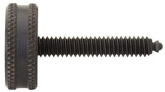 Vlier - 1/2-13 Knurled Shoulderless Swivel Pad Tip Steel Thumb Screw - 2-9/16" OAL, 1-1/4" Head Diam x 9/16" Head Height, Black Oxide Finish - Apex Tool & Supply