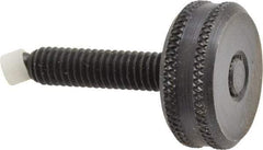 Vlier - 5/16-18 Knurled Shoulderless Swivel Pad Tip Steel Thumb Screw - 1-15/16" OAL, 1-1/8" Head Diam x 7/16" Head Height, Black Oxide Finish - Apex Tool & Supply