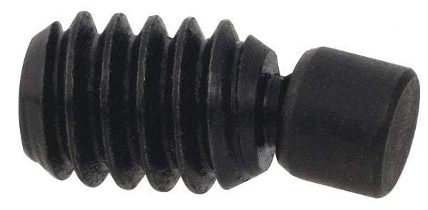 Vlier - 5/16-18, 3/4" OAL, Alloy Steel, Swivel Pad - Black Oxide Finish, 1/4" Pad Diam, 35/64" Thread Length, 7.5° Swivel Angle, 5/32" Hex Key - Apex Tool & Supply