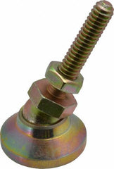 Vlier - 1/4-20 Bolt Thread, Studded Pivotal Stud Mount Leveling Pad & Mount - 1,100 Max Lb Capacity, 1" Base Diam - Apex Tool & Supply
