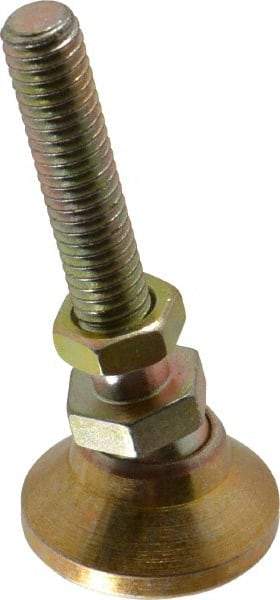Vlier - 3/8-16 Bolt Thread, Studded Pivotal Stud Mount Leveling Pad & Mount - 3,750 Max Lb Capacity, 1-1/4" Base Diam - Apex Tool & Supply