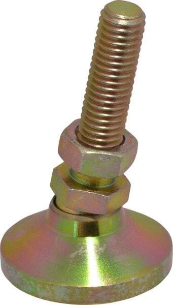 Vlier - 1/2-13 Bolt Thread, Studded Pivotal Stud Mount Leveling Pad & Mount - 5,000 Max Lb Capacity, 1-7/8" Base Diam - Apex Tool & Supply