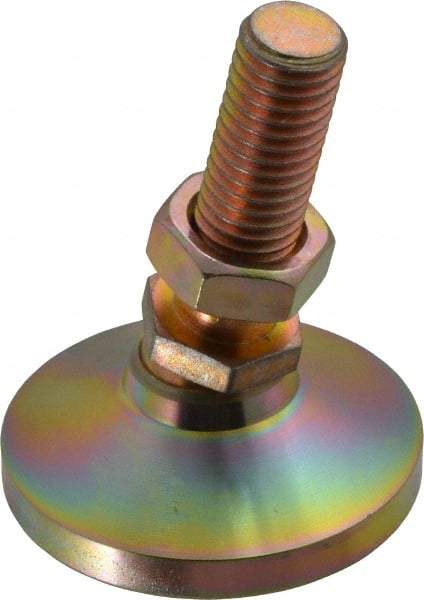 Vlier - 5/8-11 Bolt Thread, Studded Pivotal Stud Mount Leveling Pad & Mount - 6,000 Max Lb Capacity, 2-1/2" Base Diam - Apex Tool & Supply