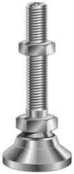 Vlier - 1-8 Bolt Thread, Studded Pivotal Stud Mount Leveling Pad & Mount - 22,000 Max Lb Capacity, 4" Base Diam - Apex Tool & Supply