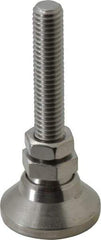 Vlier - 3/8-16 Bolt Thread, Studded Pivotal Stud Mount Leveling Pad & Mount - 3,750 Max Lb Capacity, 1-1/4" Base Diam - Apex Tool & Supply