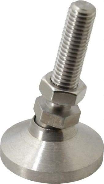 Vlier - 1/2-13 Bolt Thread, Studded Pivotal Stud Mount Leveling Pad & Mount - 5,000 Max Lb Capacity, 1-7/8" Base Diam - Apex Tool & Supply
