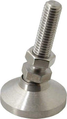 Vlier - 1/2-13 Bolt Thread, Studded Pivotal Stud Mount Leveling Pad & Mount - 5,000 Max Lb Capacity, 1-7/8" Base Diam - Apex Tool & Supply