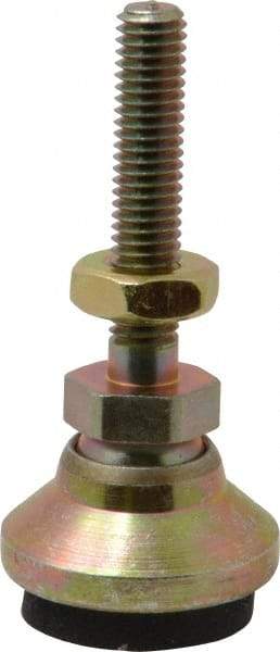 Vlier - 10-32 Bolt Thread, Studded Pivotal Stud Mount Leveling Pad & Mount - 525 Max Lb Capacity, 3/4" Base Diam - Apex Tool & Supply