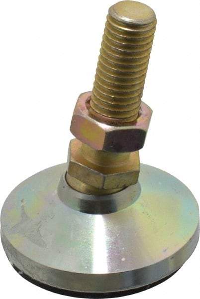 Vlier - 5/8-11 Bolt Thread, Studded Pivotal Stud Mount Leveling Pad & Mount - 4,500 Max Lb Capacity, 2-1/2" Base Diam - Apex Tool & Supply