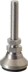 Vlier - 3/8-16 Bolt Thread, Studded Pivotal Stud Mount Leveling Pad & Mount - 3,750 Max Lb Capacity, 1-1/4" Base Diam - Apex Tool & Supply