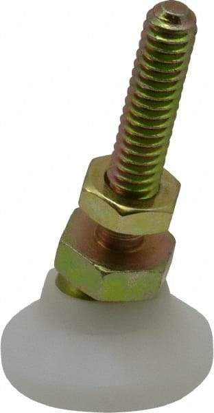 Vlier - 1/4-20 Bolt Thread, Studded Pivotal Stud Mount Leveling Pad & Mount - 200 Max Lb Capacity, 1" Base Diam - Apex Tool & Supply