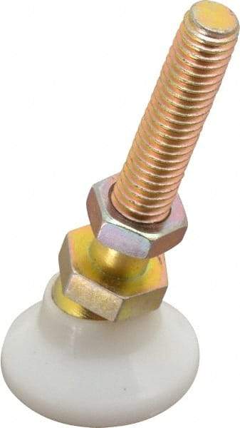 Vlier - 3/8-16 Bolt Thread, Studded Pivotal Stud Mount Leveling Pad & Mount - 300 Max Lb Capacity, 1-1/4" Base Diam - Apex Tool & Supply