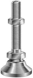 Vlier - 3/4-10 Bolt Thread, Studded Pivotal Stud Mount Leveling Pad & Mount - 5,400 Max Lb Capacity, 3" Base Diam - Apex Tool & Supply