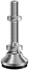 Vlier - 1-8 Bolt Thread, Studded Pivotal Stud Mount Leveling Pad & Mount - 16,400 Max Lb Capacity, 4" Base Diam - Apex Tool & Supply