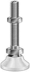 Vlier - 400 Lb Capacity, M12x1.75 Thread, Steel Stud, Studded Pivotal Socket Mount Leveling Pad & Mount - 51mm Stud Length, 76mm Base Diam, Neoprene Pad, 19mm Hex - Apex Tool & Supply