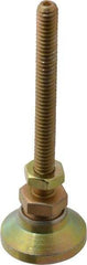 Vlier - 1/4-20 Bolt Thread, Studded Pivotal Stud Mount Leveling Pad & Mount - 1,100 Max Lb Capacity, 1" Base Diam - Apex Tool & Supply
