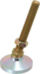 Vlier - 5/8-11 Bolt Thread, Studded Pivotal Stud Mount Leveling Pad & Mount - 6,000 Max Lb Capacity, 2-1/2" Base Diam - Apex Tool & Supply
