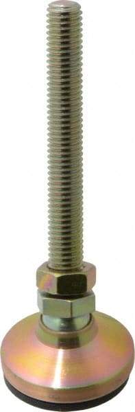 Vlier - 1/2-13 Bolt Thread, Studded Pivotal Stud Mount Leveling Pad & Mount - 3,450 Max Lb Capacity, 1-7/8" Base Diam - Apex Tool & Supply