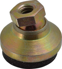 Vlier - 800 Lb Capacity, 1/4-20 Thread, 45/64" OAL, Steel Stud, Tapped Pivotal Socket Mount Leveling Pad - 1" Base Diam, Elastomer Pad, 1/2" Hex - Apex Tool & Supply