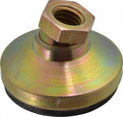 Vlier - 3750 Lb Capacity, 1/2-13 Thread, 1-1/8" OAL, Steel Stud, Tapped Pivotal Socket Mount Leveling Pad - 1-7/8" Base Diam, Elastomer Pad, 3/4" Hex - Apex Tool & Supply