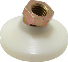 Vlier - 700 Lb Capacity, 1/2-13 Thread, 1-1/8" OAL, Steel Stud, Tapped Pivotal Socket Mount Leveling Pad - 1-7/8" Base Diam, Delrin Pad, 3/4" Hex - Apex Tool & Supply