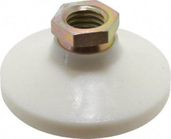 Vlier - 1200 Lb Capacity, 5/8-11 Thread, 1-1/4" OAL, Steel Stud, Tapped Pivotal Socket Mount Leveling Pad - 2-1/2" Base Diam, Delrin Pad, 7/8" Hex - Apex Tool & Supply