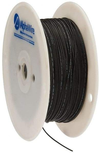 Alpha Wire - 24 AWG, 1 Strand, 305 m OAL, Tinned Copper Hook Up Wire - Black PVC Jacket, 0.052" Diam - Apex Tool & Supply