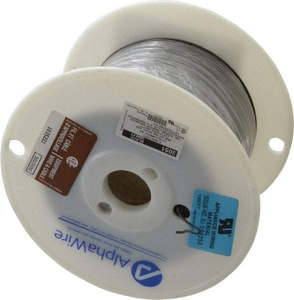 Alpha Wire - 22 AWG, 7 Strand, 305 m OAL, Tinned Copper Hook Up Wire - Black PVC Jacket, 0.062" Diam - Apex Tool & Supply