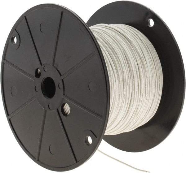 Alpha Wire - 22 AWG, 7 Strand, 305 m OAL, Tinned Copper Hook Up Wire - White PVC Jacket, 0.062" Diam - Apex Tool & Supply