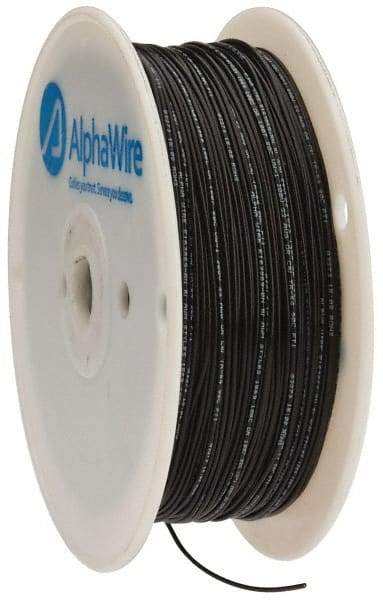 Alpha Wire - 22 AWG, 1 Strand, 305 m OAL, Tinned Copper Hook Up Wire - Black PVC Jacket, 0.057" Diam - Apex Tool & Supply