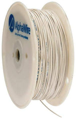 Alpha Wire - 22 AWG, 1 Strand, 305 m OAL, Tinned Copper Hook Up Wire - White PVC Jacket, 0.057" Diam - Apex Tool & Supply