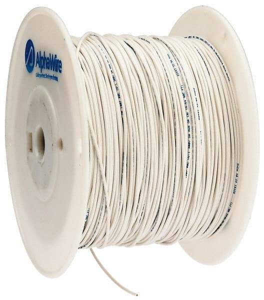 Alpha Wire - 20 AWG, 10 Strand, 305 m OAL, Tinned Copper Hook Up Wire - White PVC Jacket, 0.069" Diam - Apex Tool & Supply
